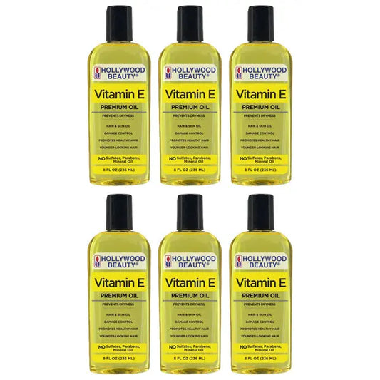 6 Pack - Hollywood Beauty Vitamin E Hair Scalp and Skin Oil 8oz Hollywood Beauty