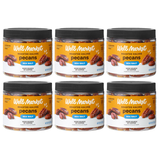 6 Pack - Well Market Gluten Free Sea Salt Roasted Pecan Halves 6oz Well Market