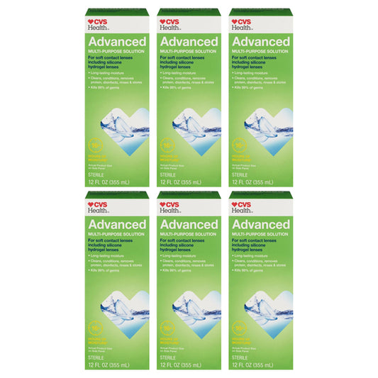 6 Pack - CVS Health Advanced Multi-Purpose Solution for Soft Contact Lenses 12oz