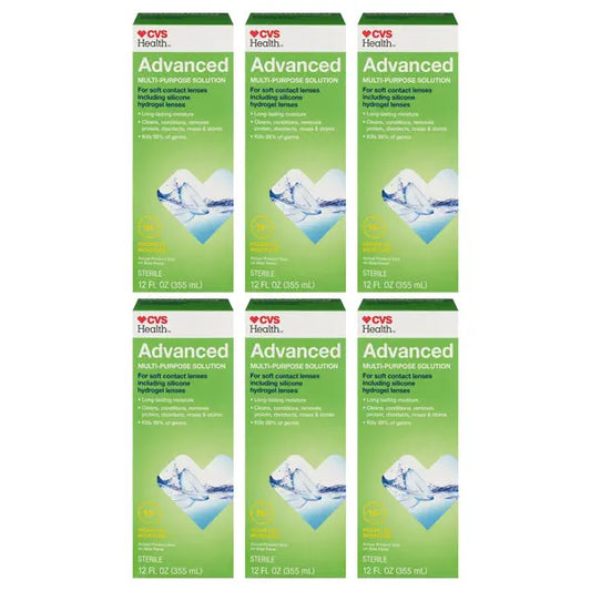 6 Pack - CVS Health Advanced Multi-Purpose Solution for Soft Contact Lenses 12oz CVS