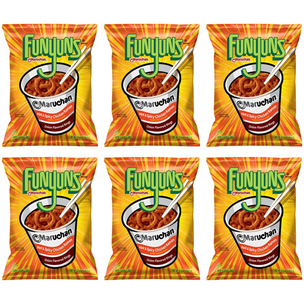 6 Pack - Funyuns Maruchan Hot & Spicy Chicken Ramen Flavored Onion Rings 5.25oz