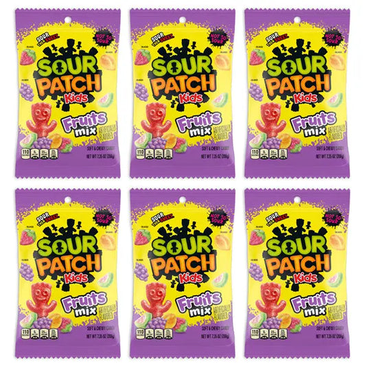 6 Pack - Sour Patch Kids Fruits Mix Soft & Chewy Candy 7.35oz Sour Patch Kids