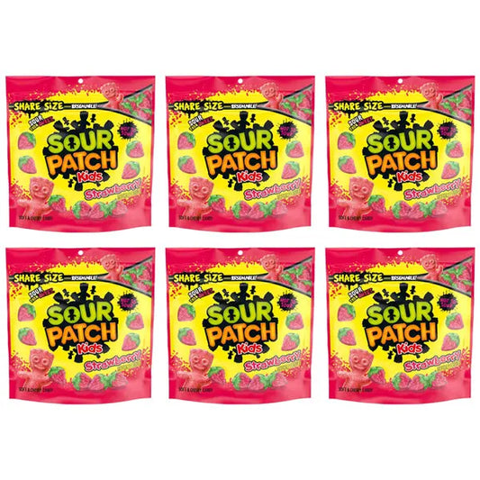 6 Pack - Sour Patch Kids Strawberry Soft & Chewy Candy, Share Size, 12oz Sour Patch Kids