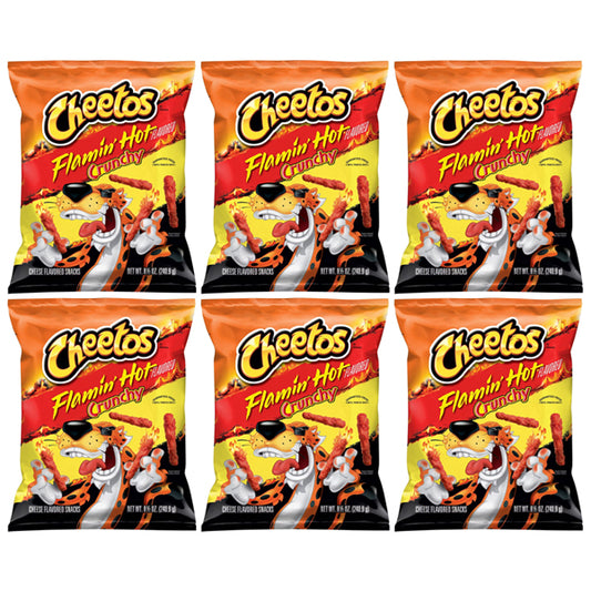 6 Pack - Cheetos Crunchy Flamin' Hot Flavored Cheese Snacks 8.5oz