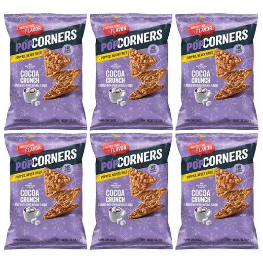 6 Pack - Popcorners Holiday Cocoa Crunch Popped Corn Snack 7oz PopCorners