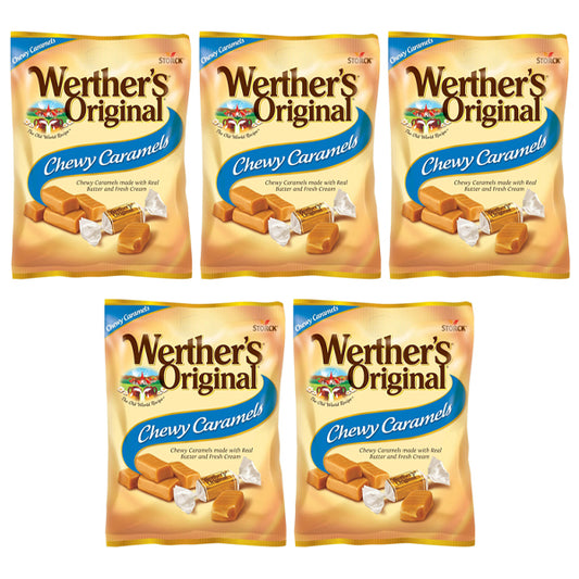 5 Pack - Werther's Original Chewy Caramel Candy 5oz