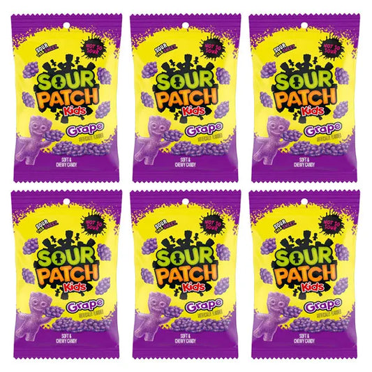 6 Pack - Sour Patch Kids Grape Soft & Chewy Candy, 8.02oz Sour Patch Kids