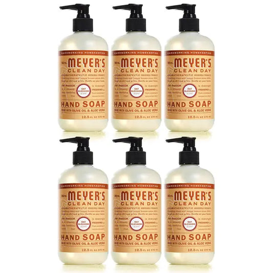 6 Pack - MRS. MEYER'S CLEAN DAY Hand Soap Oat Blossom Scent 12.5oz Mrs. Meyers