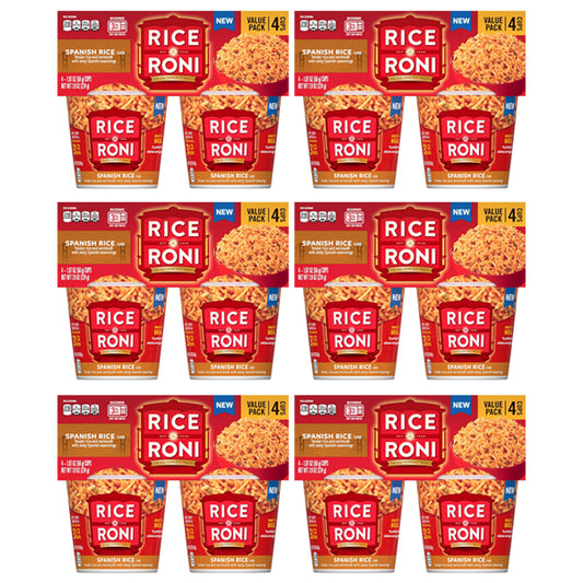 6 Pack - Rice-A-Roni Cups, Spanish Rice, 2.11 Oz 4 Count Each
