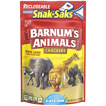 6 Pack - Barnum's Animal Crackers Snak-Saks 8oz