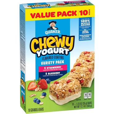 6 Pack - Quaker Chewy Yogurt Bars Blueberry & Strawberry Variety Pack 10ct Each