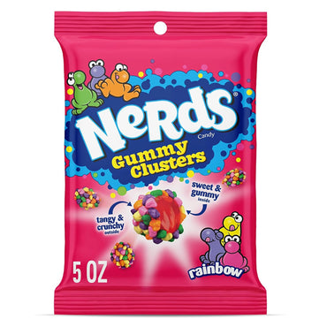 6 Pack - NERDS Gummy Clusters Candy Rainbow Crunchy and Gummy 5oz