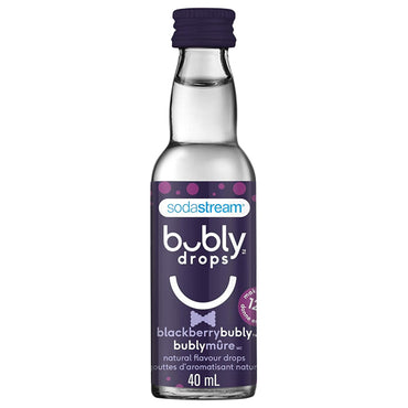 6 Pack - Sodastream BlackBerry Bubly Natural Flavor Drops 40 ml SodaStream