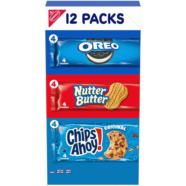 6 Pack - Nabisco Cookie Variety Pack OREO Nutter Butter Chips Ahoy 12 Snack Packs Each