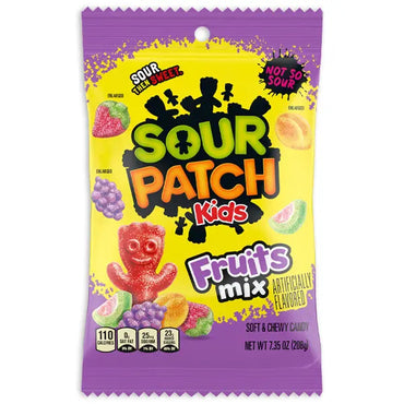6 Pack - Sour Patch Kids Fruits Mix Soft & Chewy Candy 7.35oz Sour Patch Kids