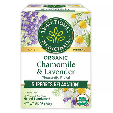 6 Pack - Traditional Medicinals Organic Chamomile with Lavender Herbal Tea 16ct Each