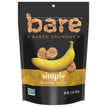 6 Pack - Bare Baked Crunchy Banana Chips, Simply Banana 2.7oz