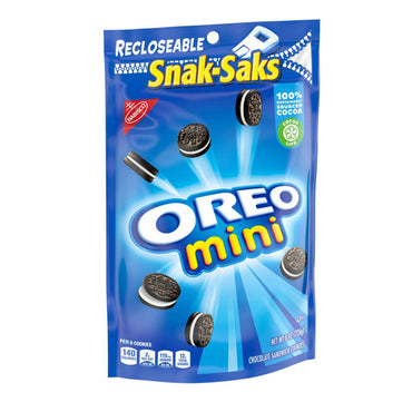 6 Pack - Oreo Mini Chocolate Sandwich Cookies Recloseable Snack Saks 8oz