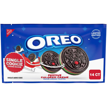 6 Pack - Oreo Red and Green Festive Limited Edition Christmas Cookies 7.14oz