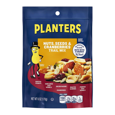 6 Pack - Planters Nuts Seeds & Cranberries Trail Mix 6oz Bags