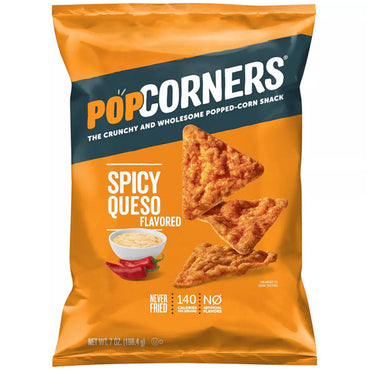 6 Pack - PopCorners Never Fried Spicy Queso Flavored Corn Chips 7oz