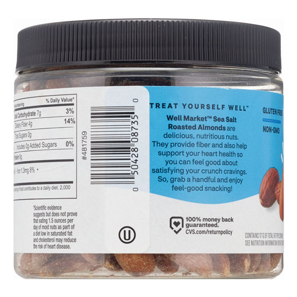 6 Pack - Well Market Almonds Roasted with Sea Salt 8oz