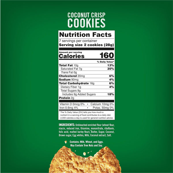 6 Pack - Tate's Bake Shop Coconut Crisp Cookies 7oz