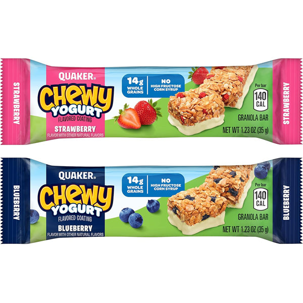 6 Pack - Quaker Chewy Yogurt Bars Blueberry & Strawberry Variety Pack 10ct Each