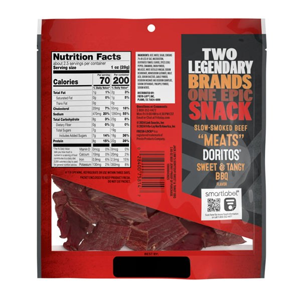 6 Pack - Jack Link's Beef Jerky Dorito Sweet and Tangy BBQ 2.65oz