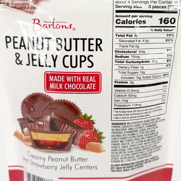 6 Pack - Bartons Peanut Butter & Jelly Cups Strawberry 4.75oz