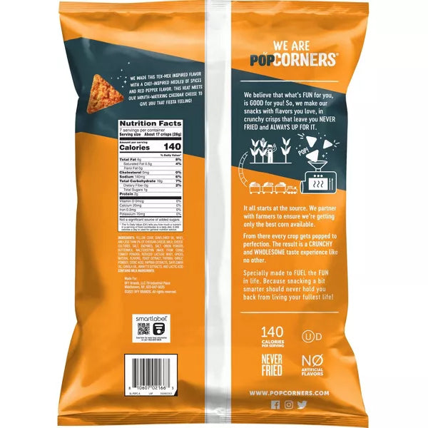 6 Pack - PopCorners Never Fried Spicy Queso Flavored Corn Chips 7oz