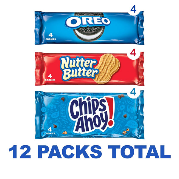 6 Pack - Nabisco Cookie Variety Pack OREO Nutter Butter Chips Ahoy 12 Snack Packs Each