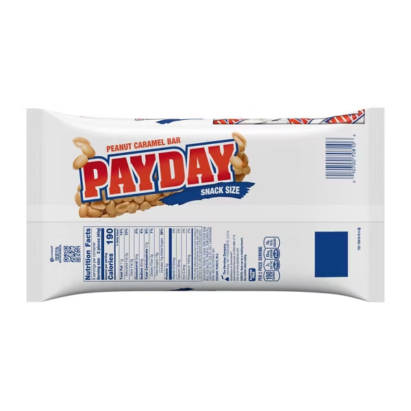 6 Pack - Payday Peanut Caramel Snack Size Candy Bars 11.6oz