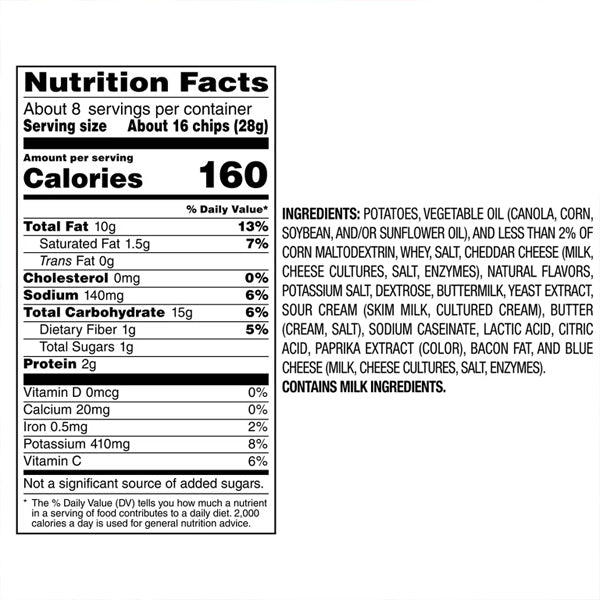 6 Pack - Frito-Lay Lay's Potato Chips Bacon Grilled Cheese 7.75oz