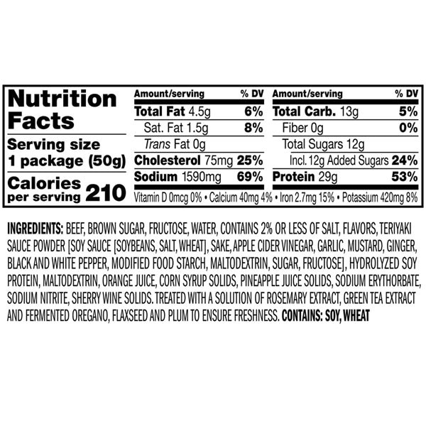 6 Pack - Jack Link’s Teriyaki Beef Jerky Steak Bites 1.75 oz 10 Count Each