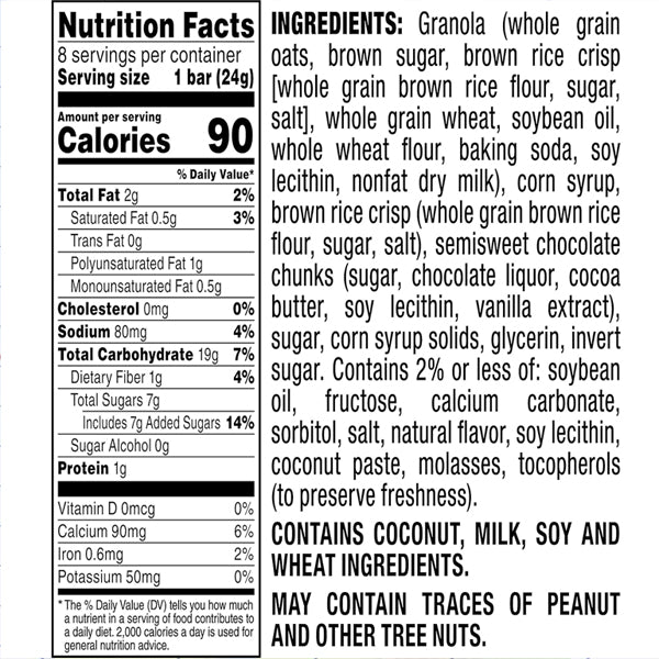 6 Pack - Quaker Chewy Granola Bars Dark Chocolate Chunk 8 Count Each