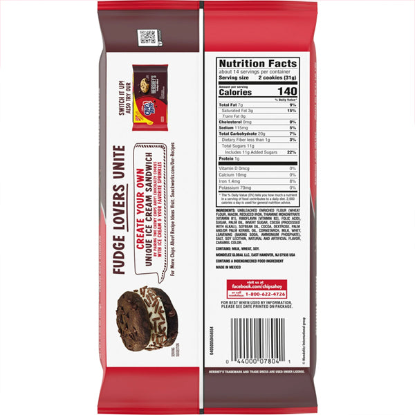 6 Pack - CHIPS AHOY! Chewy Chocolatey Hershey's Fudge Filled Cookies 14.85oz