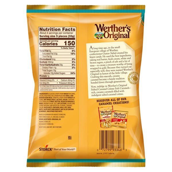 6 Pack - Werther's Original Salted Caramel Creme Soft Candy 4.51oz