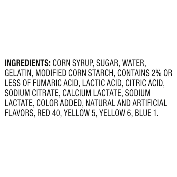 Ingredients (in bold): corn syrup, sugar, water, gelatin, modified corn starch, acids, salts, colors, and flavors—you’ll find them in Trolli Sour Brite Crawlers Sweet & Sour Gummy Worm Candy 5oz (6 Pack) by Trolli.