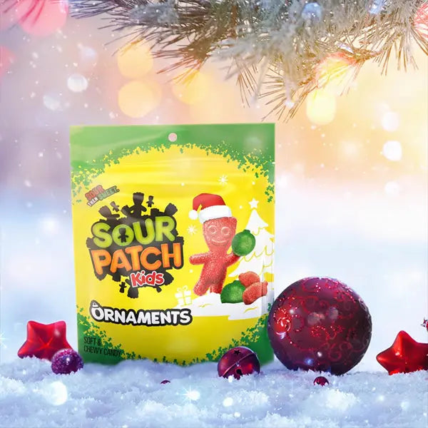 6 Pack - SOUR PATCH KIDS Ornaments Soft & Chewy Holiday Candy, Bulk Candy 10oz Sour Patch Kids
