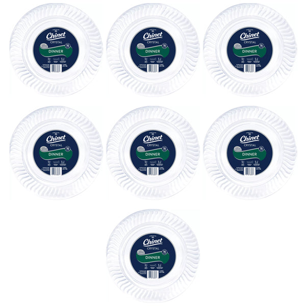7 Pack - Chinet Crystal Premium Clear Dinner Plate 10" 16ct Each