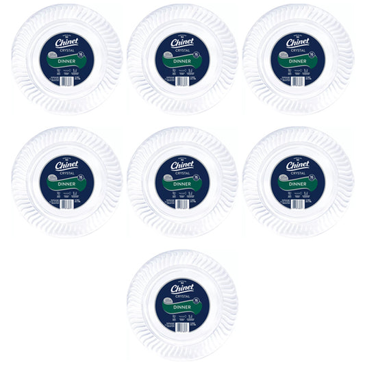 7 Pack - Chinet Crystal Premium Clear Dinner Plate 10" 16ct Each