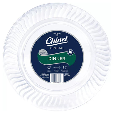 7 Pack - Chinet Crystal Premium Clear Dinner Plate 10" 16ct Each