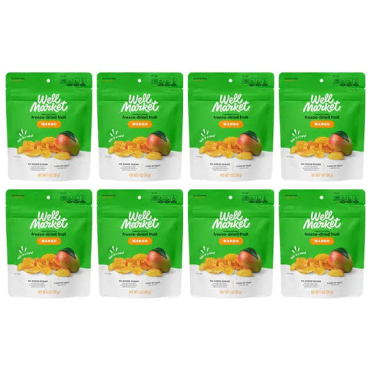 8 Pack - Well Market Unsweetened Freeze-Dried Mangoes 1oz Well Market