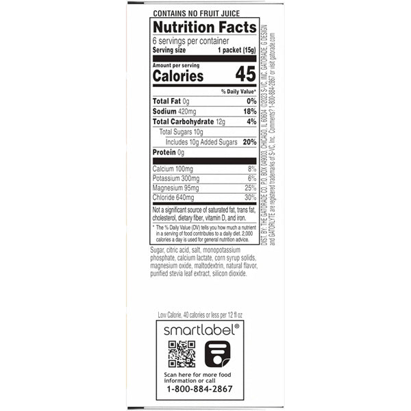 8 Pack - Gatorlyte Electrolyte Drink Mix Powder Cherry Lime 6 Count Each