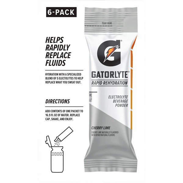 8 Pack - Gatorlyte Electrolyte Drink Mix Powder Cherry Lime 6 Count Each
