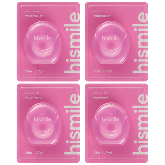 Hismile 4 Pack Watermelon Flavored Dental Floss, 27yd each—freshen your routine with this vibrant set from Hismile.