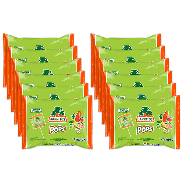 12 Pack - Jarritos Lollipops Mexican Sweet Hard Candy with Natural Fruit Flavors