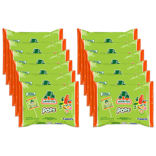 12 Pack - Jarritos Lollipops Mexican Sweet Hard Candy with Natural Fruit Flavors
