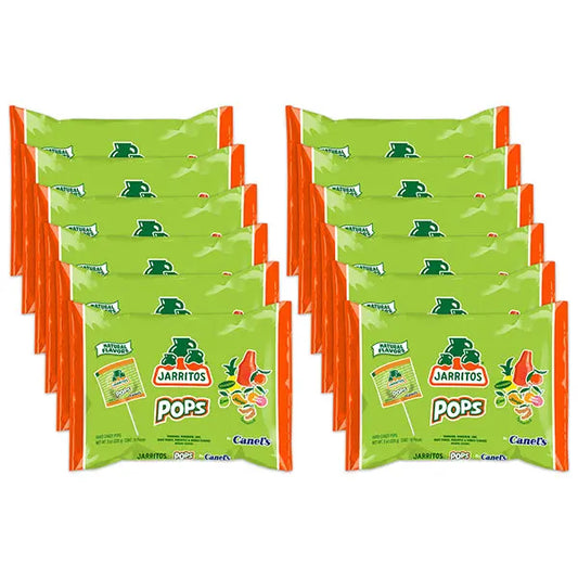 12 Pack - Jarritos Lollipops Mexican Sweet Hard Candy with Natural Fruit Flavors Jarritos